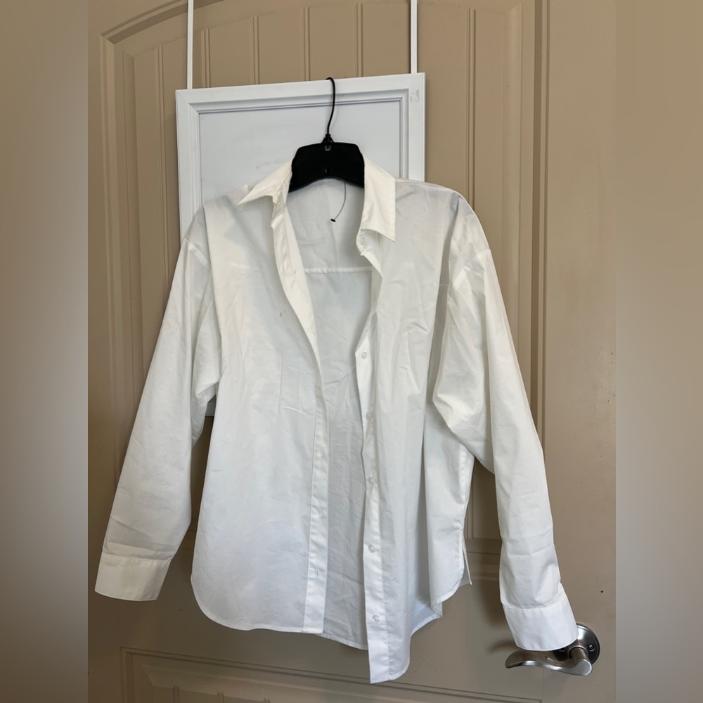 Express Boyfriend Style White Button Up